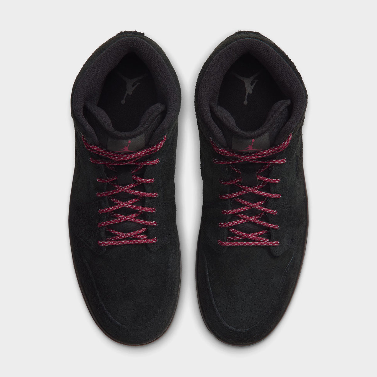 Jordan 1 Mid SE pour hommes Noir / Rouge Équipe-Gomme Brun Moyen