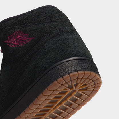Jordan 1 Mid SE pour hommes Noir / Rouge Équipe-Gomme Brun Moyen