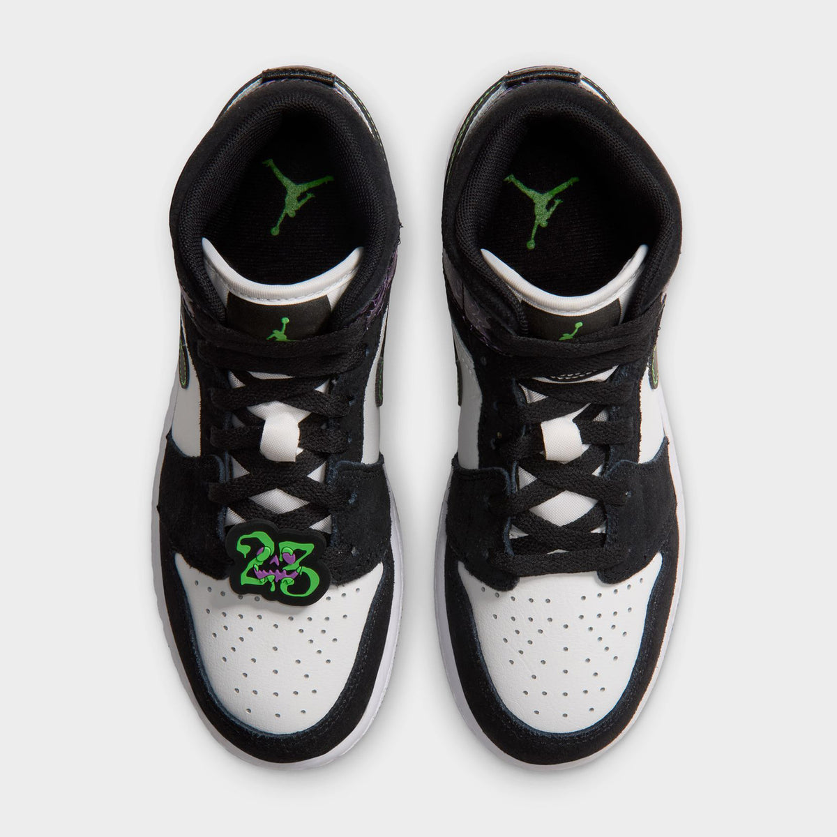 Jordan 1 Mid SE GS Noir / Vert Criard - Blanc Sommet