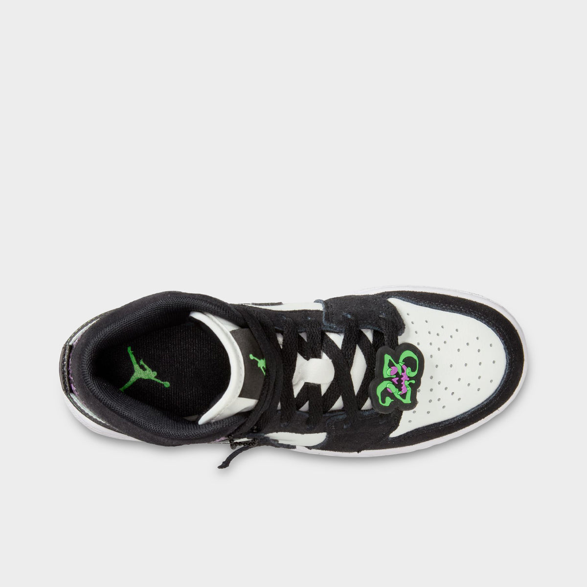 Jordan 1 Mid SE GS Noir / Vert Criard - Blanc Sommet
