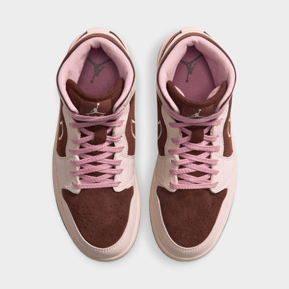 Jordan AJ 1 Mid Femme Cacao Wow / Blanc Perle - Rose Rouille