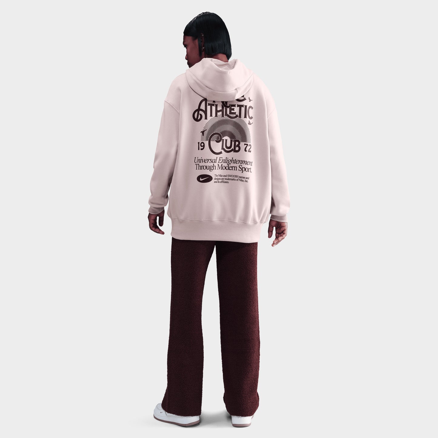 Nike Sportswear Women's Fleece Oversized Pullover Hoodie Silt Red / Burgundy Crush