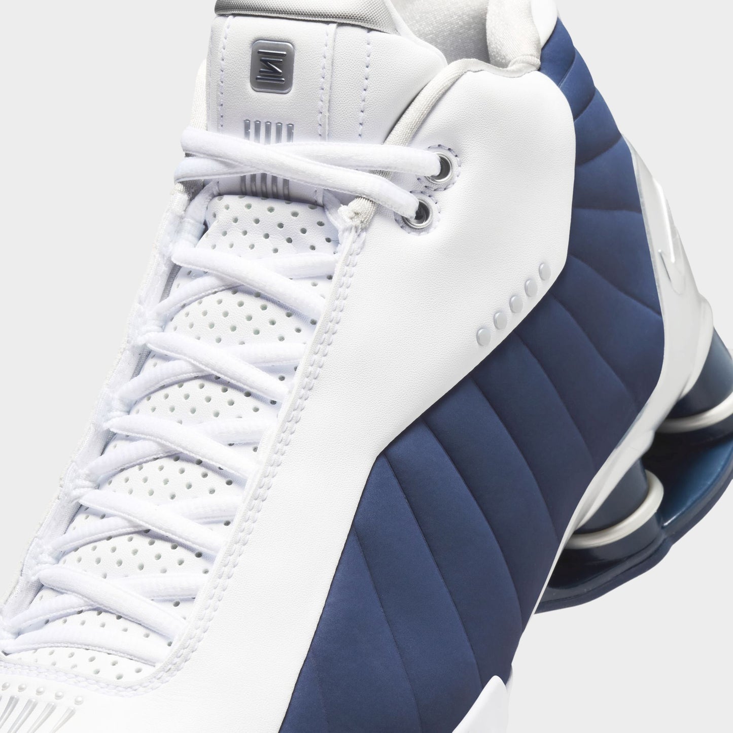 Nike Shox BB4 White / Midnight Navy - Metallic Silver