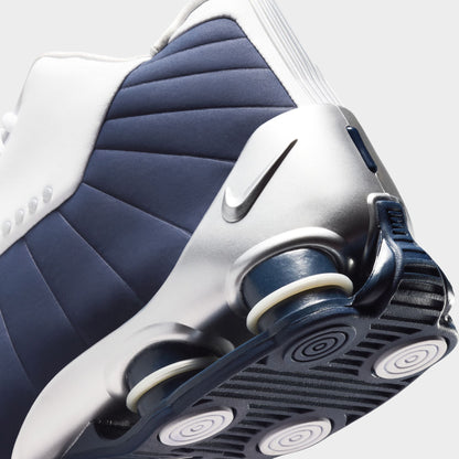 Nike Shox BB4 White / Midnight Navy - Metallic Silver