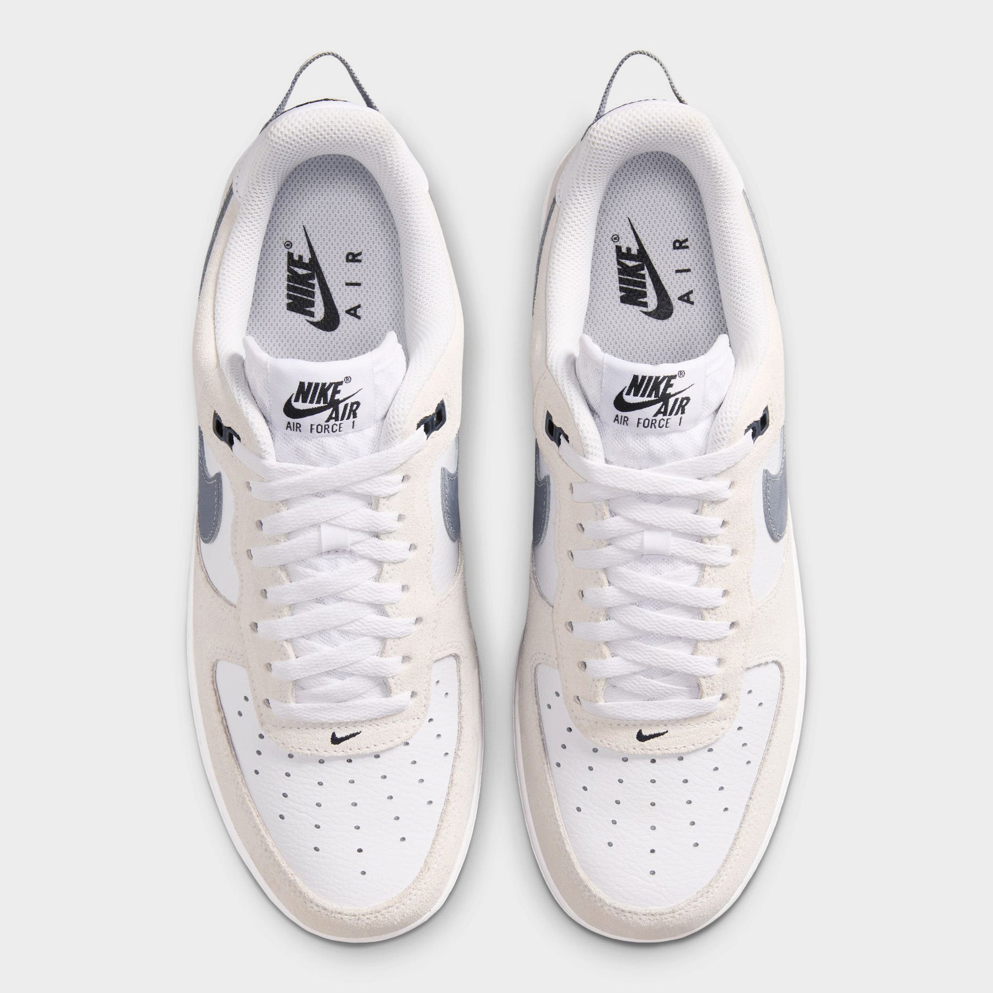 Nike Air Force 1 '07 LV8 White / Metallic Cool Grey - Black – JD Nike Air Force 1 '07 LV8 White / Metallic Cool Grey - Black – JD