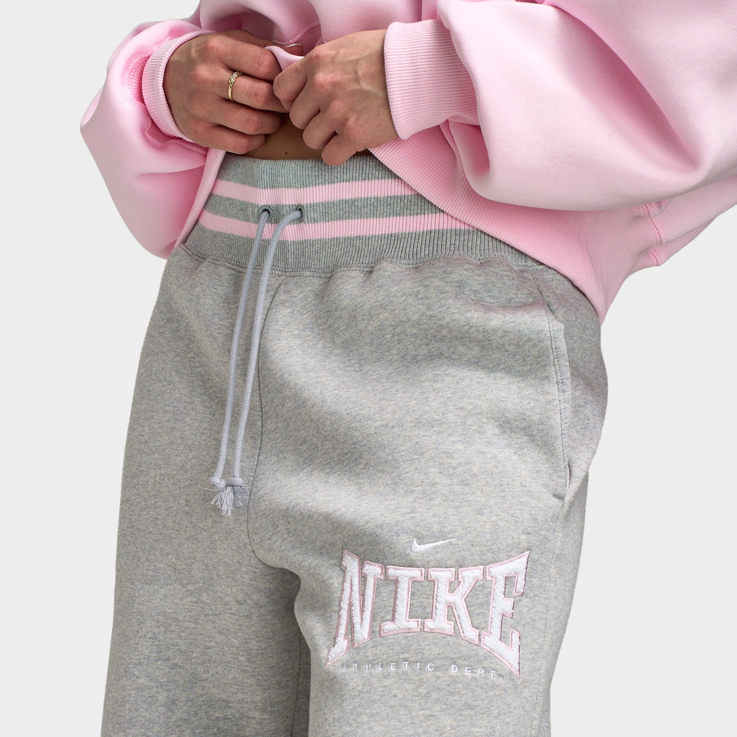 Nike Sportswear Femmes Phoenix Fleece Pantalon Taille haute à Jambes Larges / Platine pur