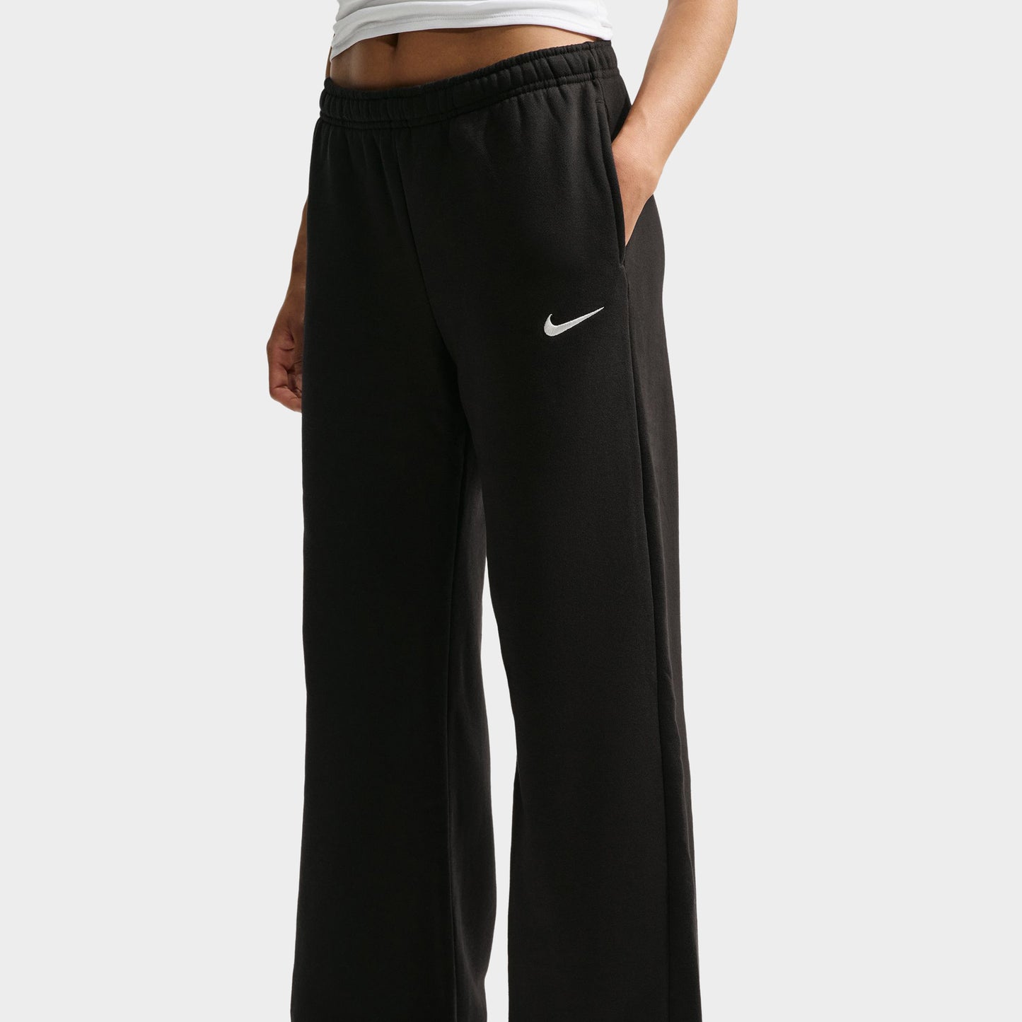 Nike Women's Studio Fleece Wide Leg Pants / Black/ Sail
