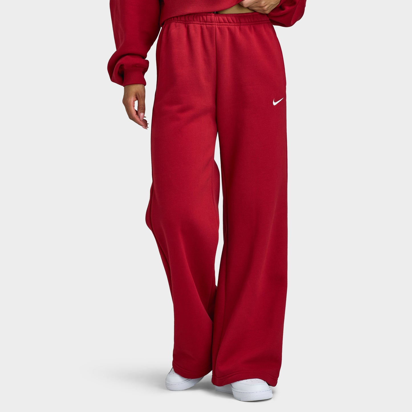 Nike Women's Studio Fleece Wide Leg Pants / Tough Red