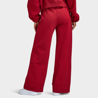 Nike Women's Studio Fleece Wide Leg Pants / Tough Red