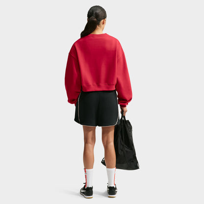 Nike Femmes Studio Polaire Pantalon large / Rouge Vif