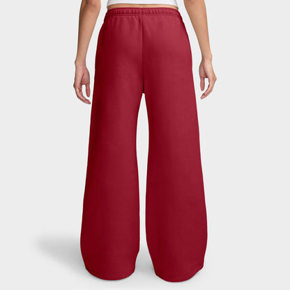 Nike Femmes Studio Polaire Pantalon large / Rouge Vif