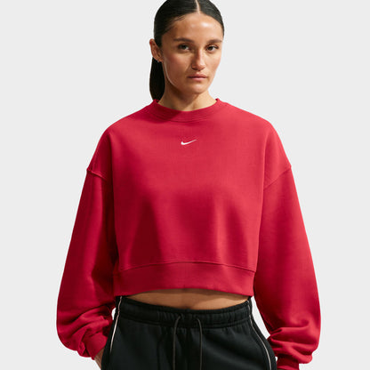Nike Femmes Studio Polaire Pantalon large / Rouge Vif
