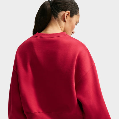 Nike Femmes Studio Polaire Pantalon large / Rouge Vif
