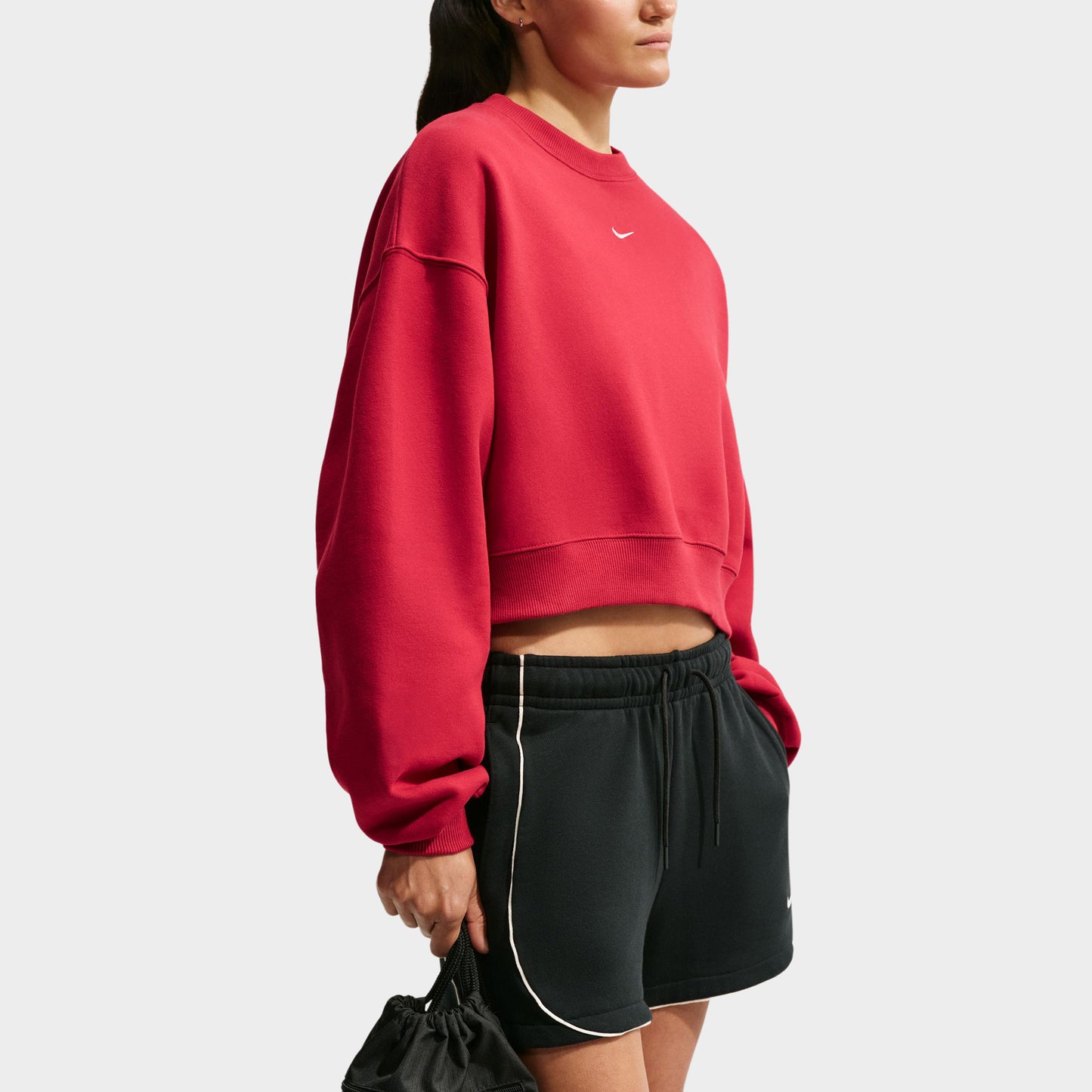 Nike Femmes Studio Polaire Pantalon large / Rouge Vif
