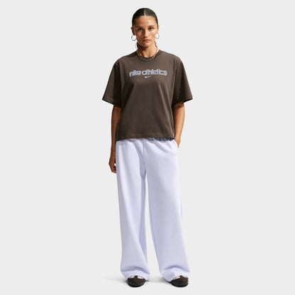 Nike Sportswear Femme Essential T-shirt Manches Courtes Coupe Ample Imprimé Graphique Brun Baroque