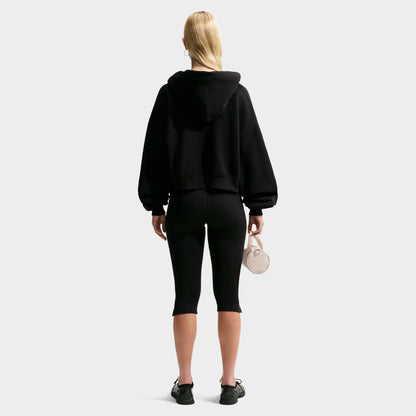 Nike Women's Studio Fleece Oversized Cropped Full Zip / Black