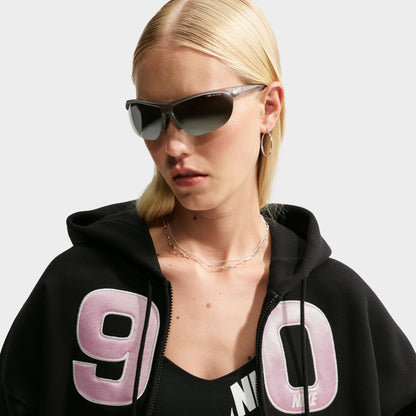 Nike Women's Studio Fleece Oversized Cropped Full Zip / Black
