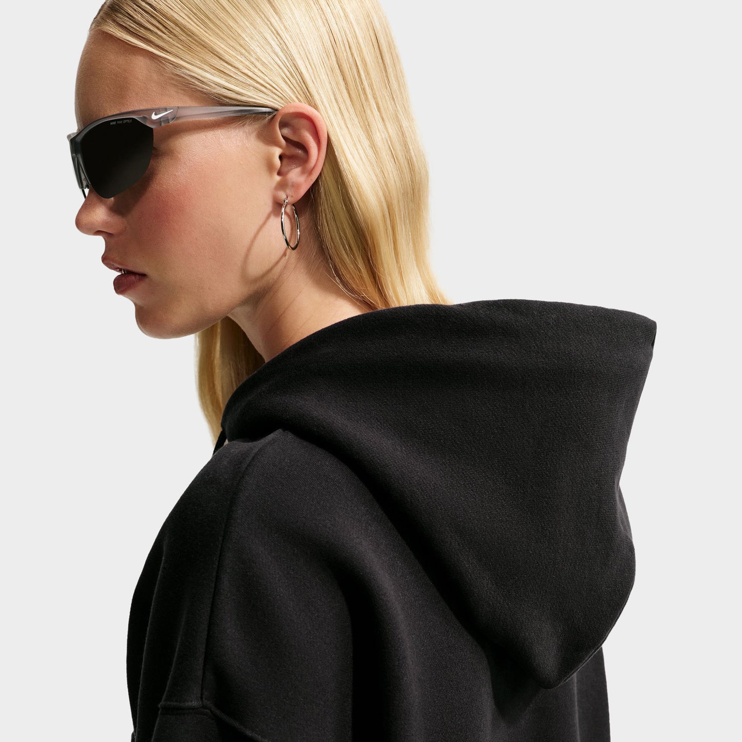 Nike Women's Studio Fleece Oversized Cropped Full Zip / Black