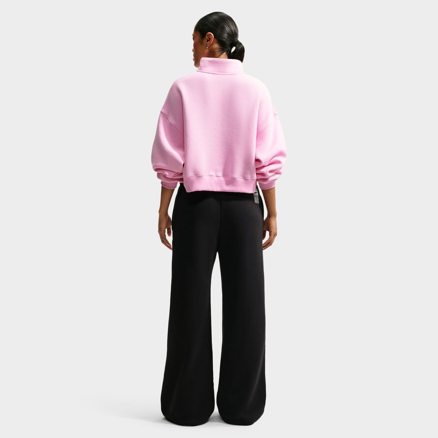 Nike Women's Studio Fleece Mid-Rise Wide Leg Pant / Black