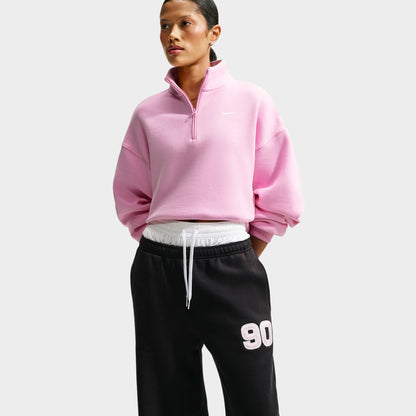 Nike Women's Studio Fleece Mid-Rise Wide Leg Pant / Black