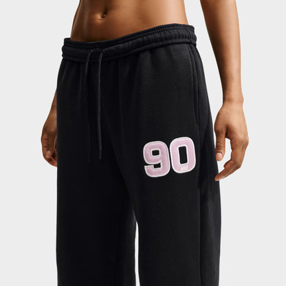 Nike Women's Studio Fleece Mid-Rise Wide Leg Pant / Black