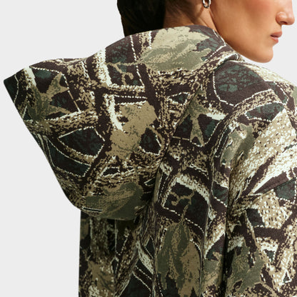 Nike Femme Studio Fleece OS PO Chandail à Capuchon ST Camo / Camo Vert - Rose Vif
