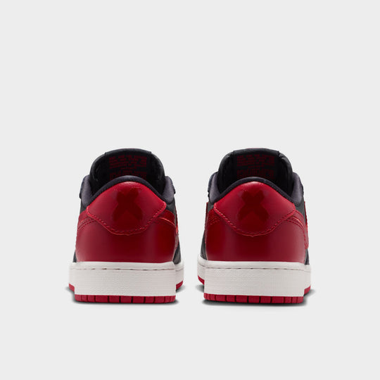 Jordan 1 Low OG Retro GS Noir / Noir - Rouge Varsity