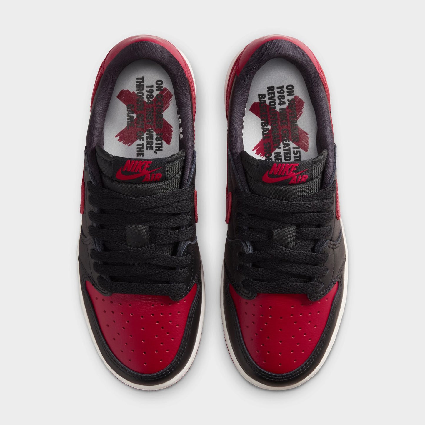 Jordan 1 Low OG Retro GS Noir / Noir - Rouge Varsity