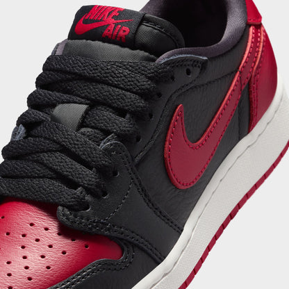 Jordan 1 Low OG Retro GS Noir / Noir - Rouge Varsity