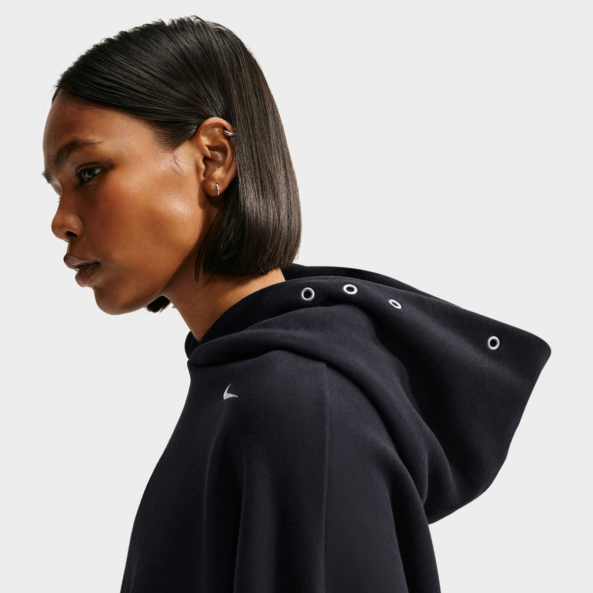 Nike Femme Studio Polaire Chandail à capuche Ample Mi-épais Noir total / Voile