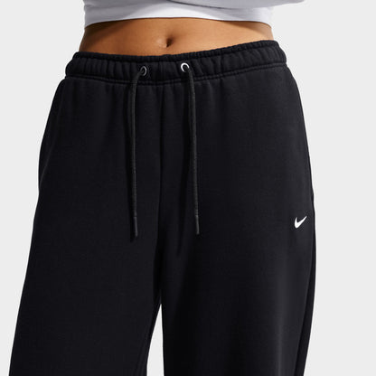 Nike Studio Fleece Midweight Studio Standard Fit Open Hem Wide Leg Total Black / Sail