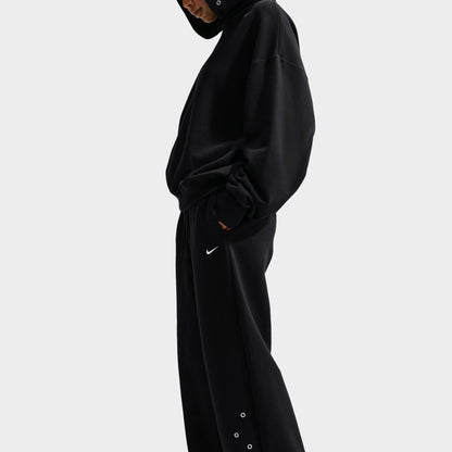 Nike Studio Fleece Midweight Studio Standard Fit Open Hem Wide Leg Total Black / Sail