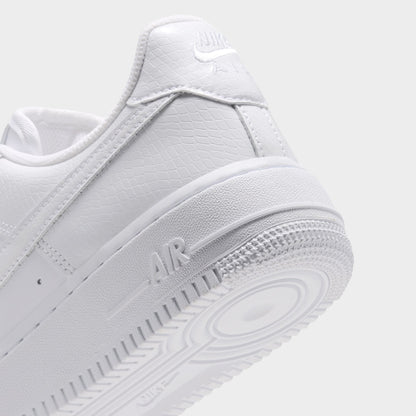 Nike Femme Air Force 1 Blanc / Blanc – Argent métallisé