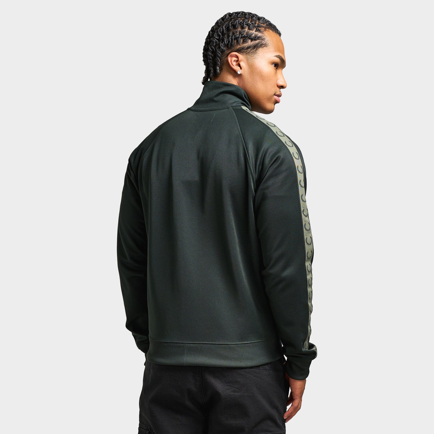 Fred Perry Contrast Tape Track Jacket / Night Green