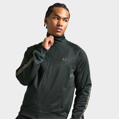 Fred Perry Contrast Tape Track Jacket / Night Green