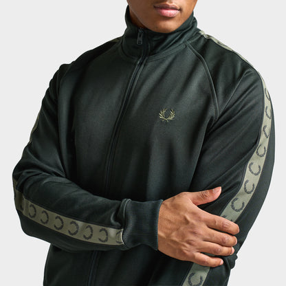 Fred Perry Contrast Tape Track Jacket / Night Green