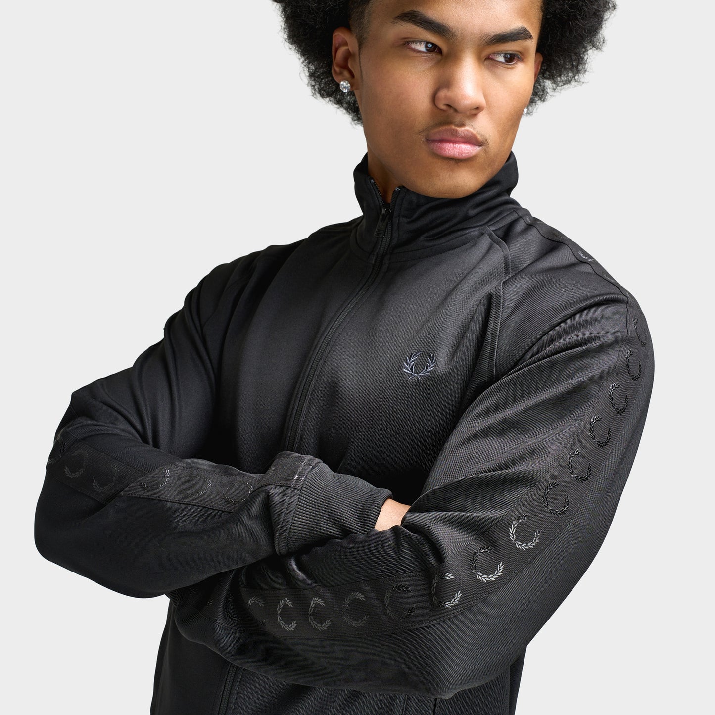 Fred Perry Contrast Tape Track Jacket Black / Black
