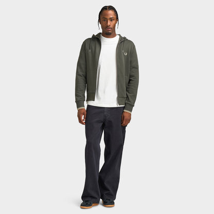 Fred Perry Fullzip Hoodie Field Green / Oatmeal
