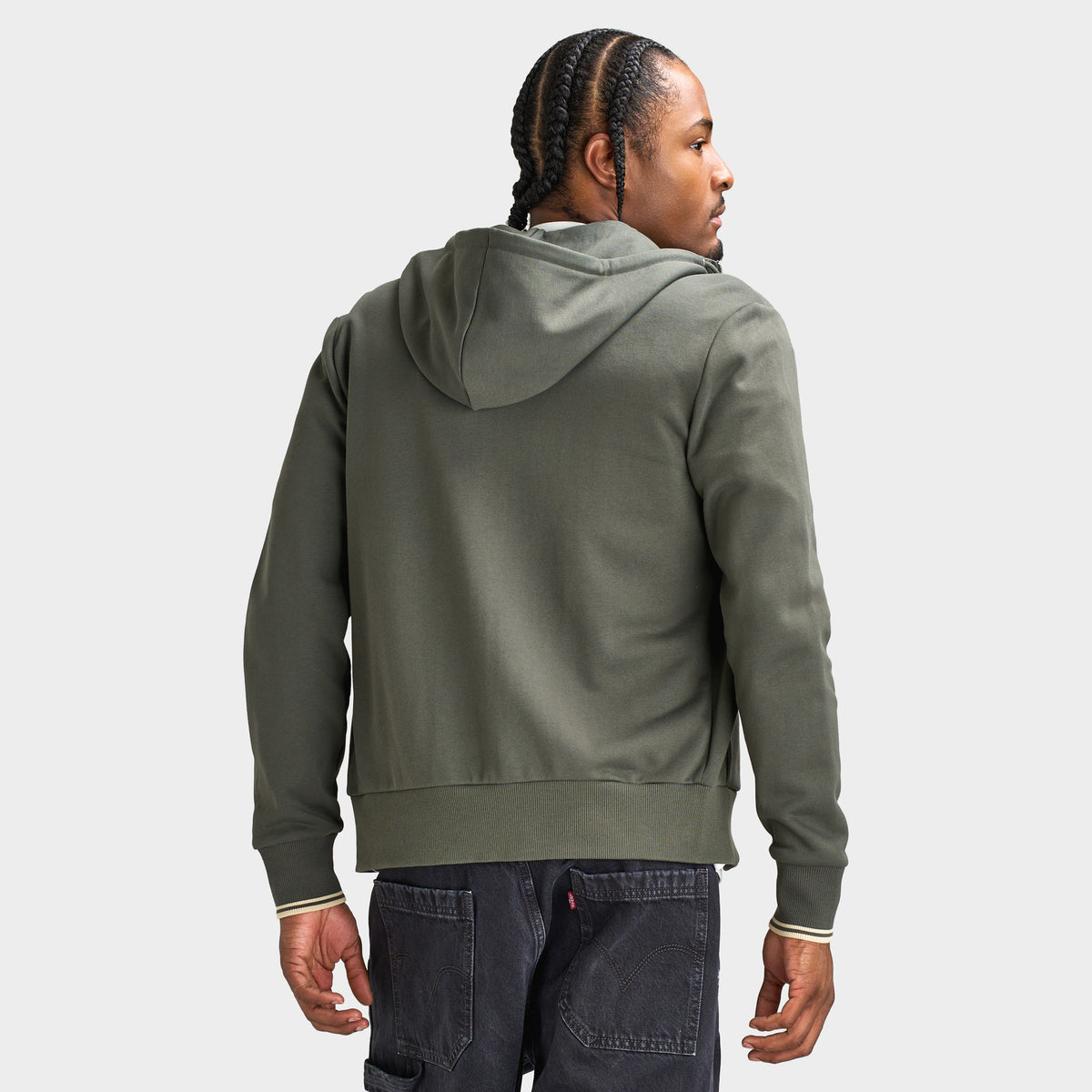 Fred Perry Fullzip Hoodie Field Green / Oatmeal