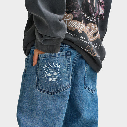 Jordan Craig Junior Jean Coupe Ample Brodé / Bleu