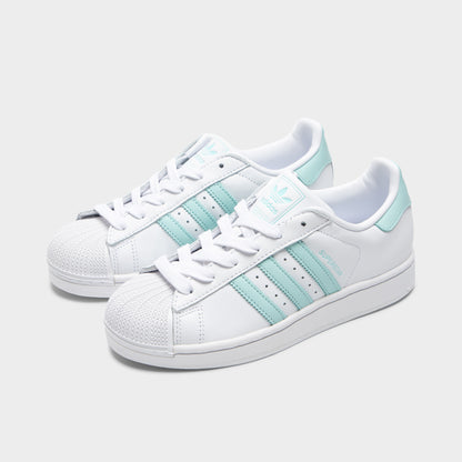 adidas Superstar 2 Femmes Blanc / Semi Flash Aqua - Easy Mint