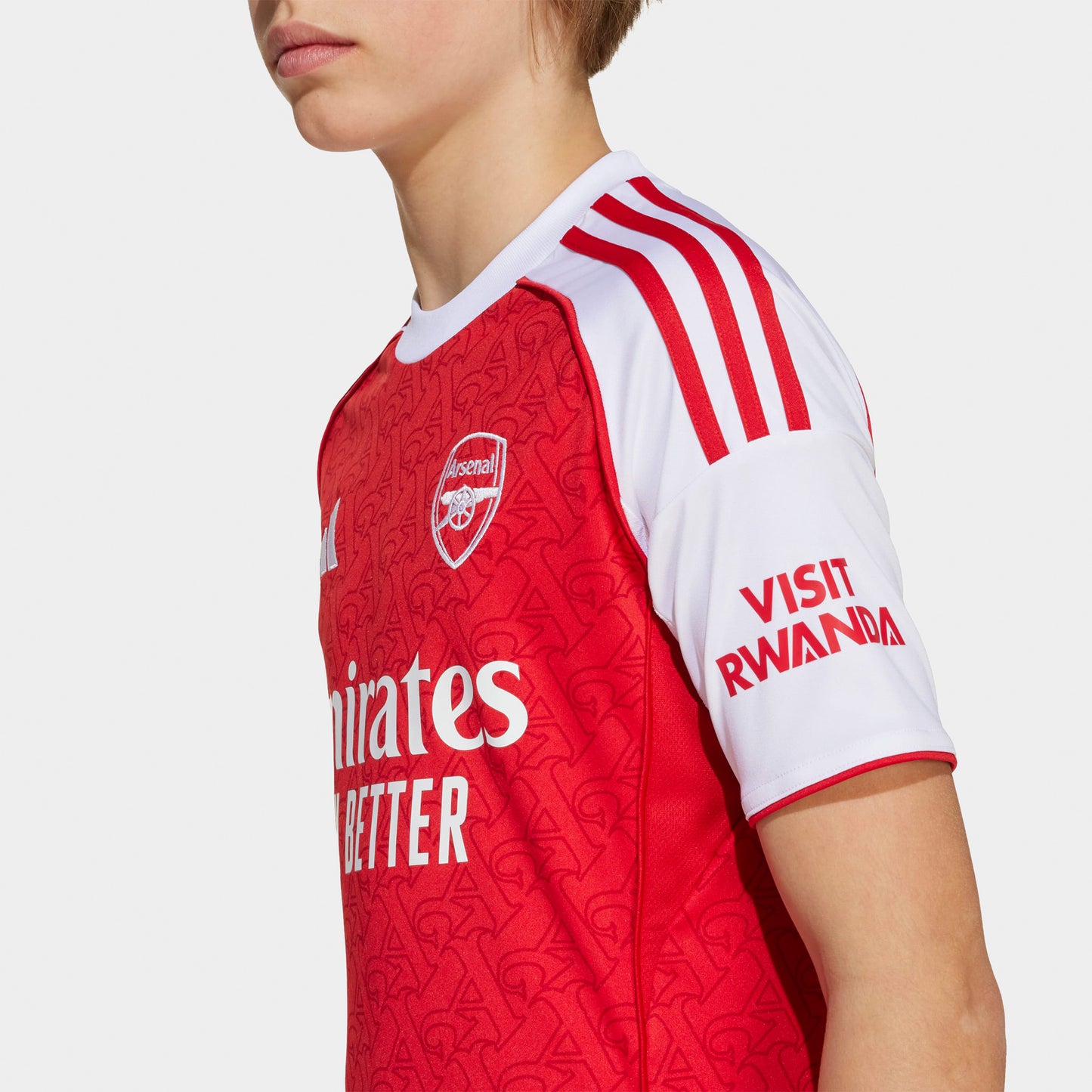 adidas Juniors' Arsenal FC 25/26 Jersey Youth Better Scarlet / White