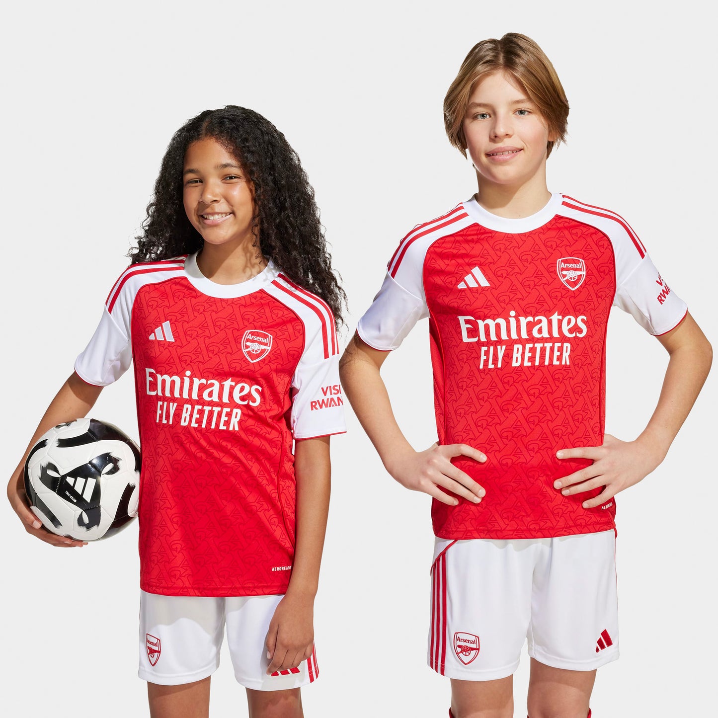 adidas Juniors' Arsenal FC 25/26 Jersey Youth Better Scarlet / White