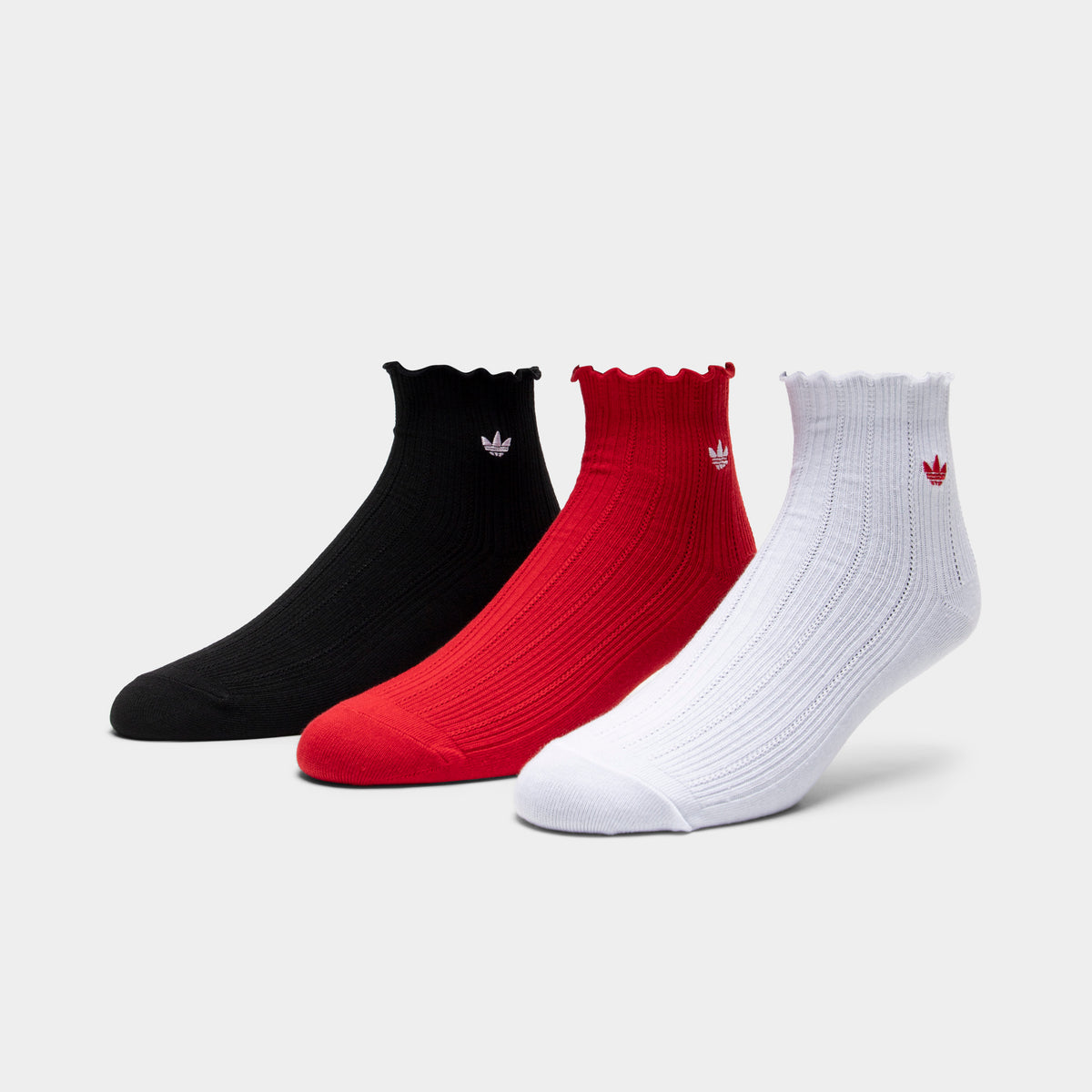Adidas Ruffle adidas Originals Ruffle Quarter Socks (3P) Better Scarlet / White - Bl ...