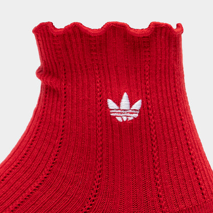 adidas Originals Ruffle Quarter Socks (3P) Better Scarlet / White - Black