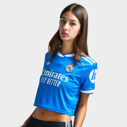 adidas Women's Real Madrid 25/26 3rd Cropped Jersey / Bluebird