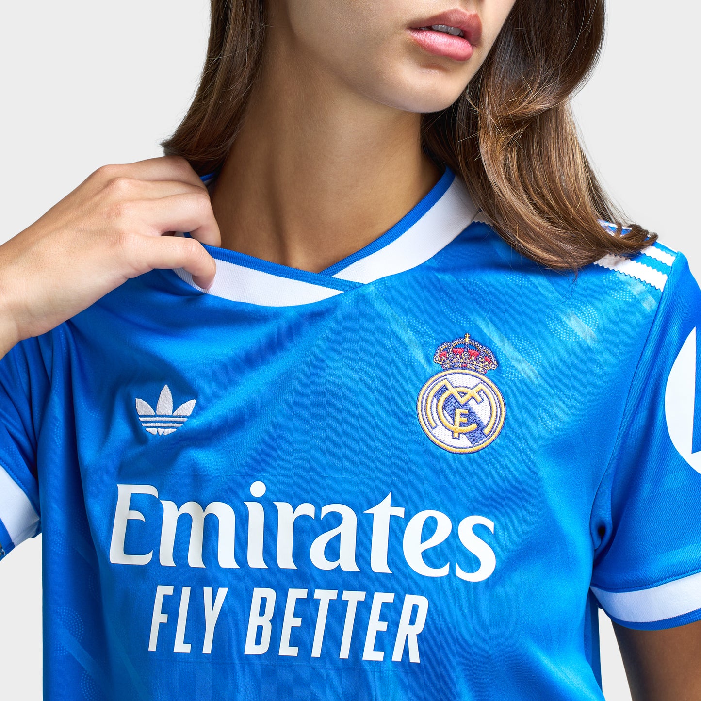 adidas Women's Real Madrid 25/26 3rd Cropped Jersey / Bluebird
