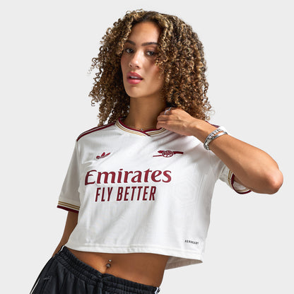 adidas Femmes Arsenal 3rd Cropped Maillot Blanc nuage / Bourgogne