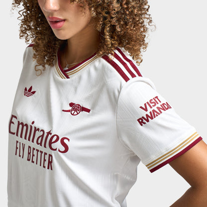 adidas Femmes Arsenal 3rd Cropped Maillot Blanc nuage / Bourgogne