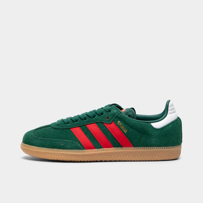 adidas Juniors' Samba OG Team Dark Green / Better Scarlet